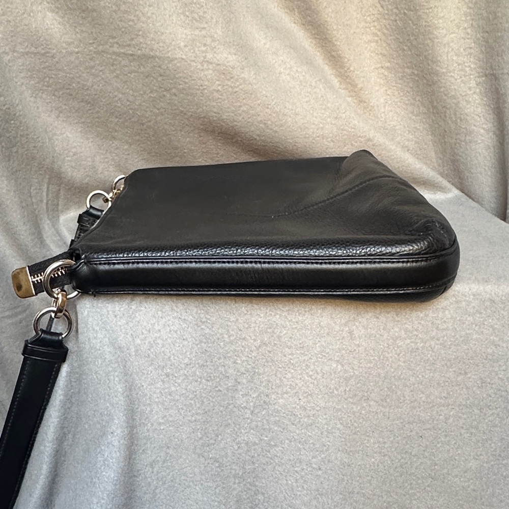 Coach Mae Black Pebbled Leather Large Crossbody File Bag - Picture 6 of 15